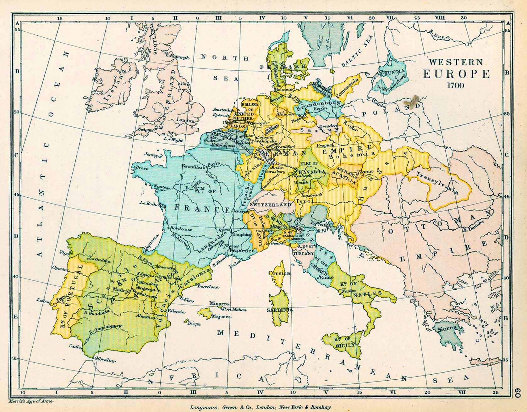 Map of Europe in 1700