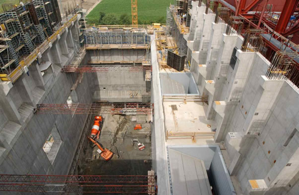Waste bunker under construction