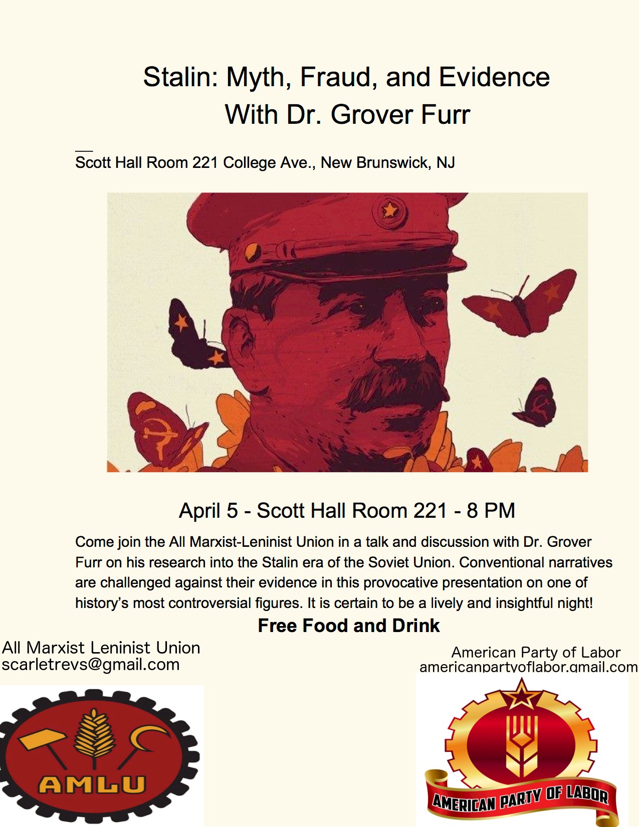 Grover Furr talk at Rutgers U Apr 5 2018